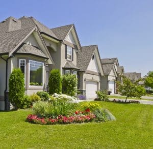 Luxury suburban homes in Rochester with well-maintained lawns and beautiful landscaping, ideal for property management services in the Rochester area.